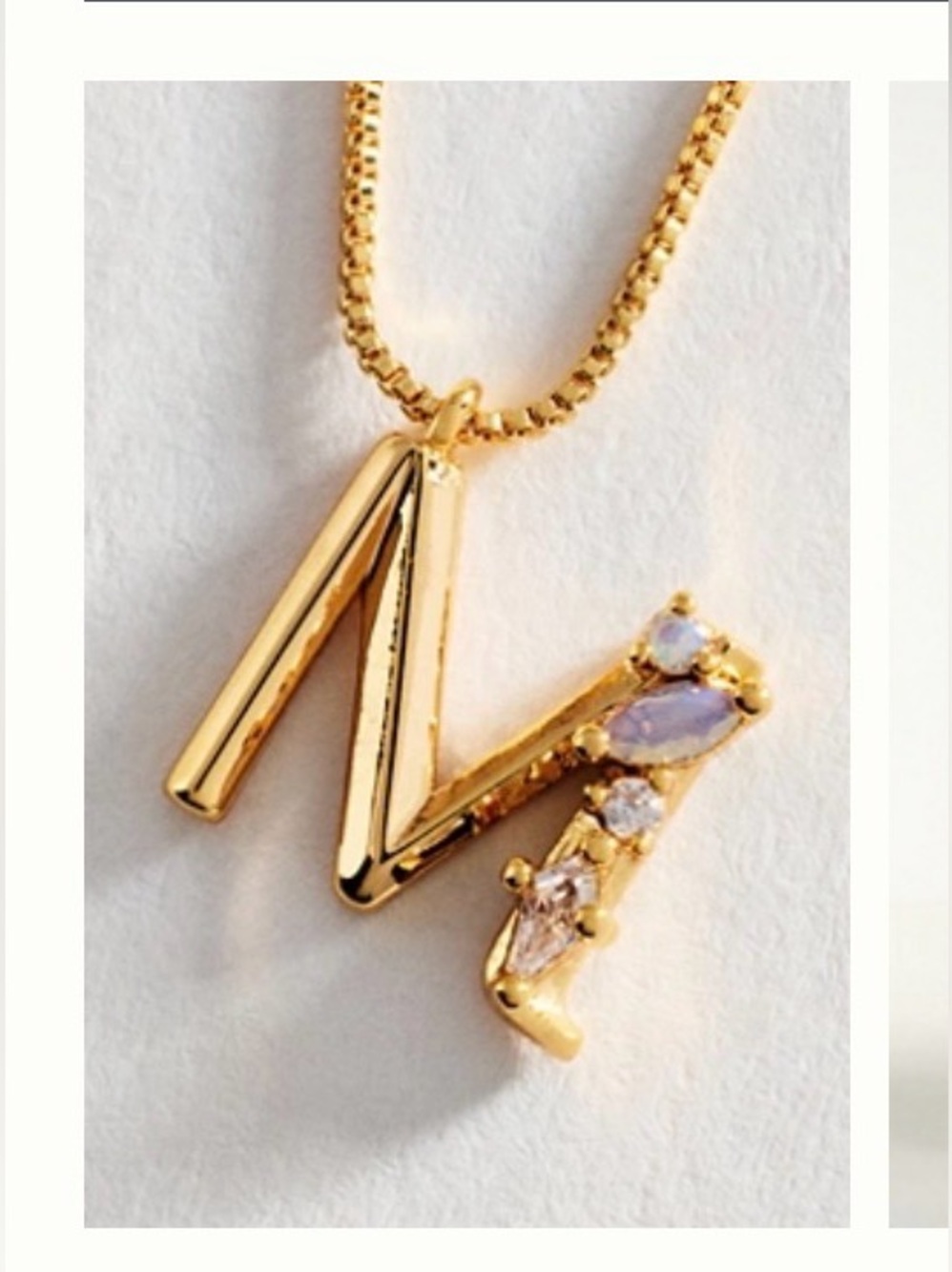 NWT Anthropologie 14k Initial Necklace